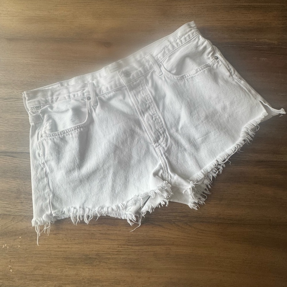 Citizens of Humanity white denim shorts cutoffs 31